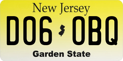 NJ license plate D06OBQ