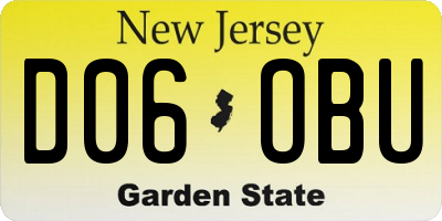 NJ license plate D06OBU