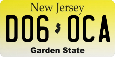 NJ license plate D06OCA
