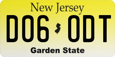 NJ license plate D06ODT