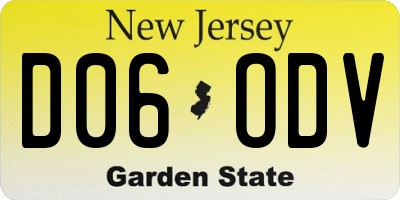 NJ license plate D06ODV