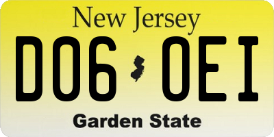 NJ license plate D06OEI