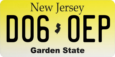 NJ license plate D06OEP