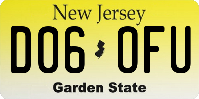 NJ license plate D06OFU