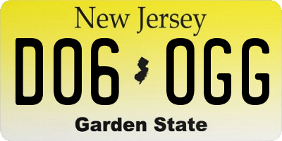 NJ license plate D06OGG