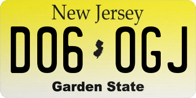 NJ license plate D06OGJ
