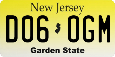 NJ license plate D06OGM