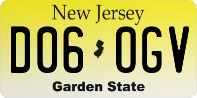 NJ license plate D06OGV