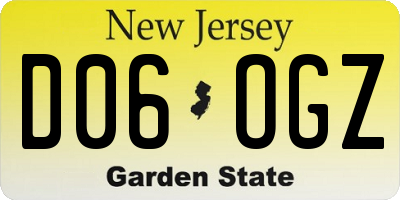 NJ license plate D06OGZ