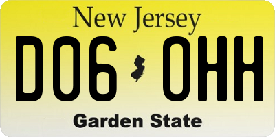 NJ license plate D06OHH