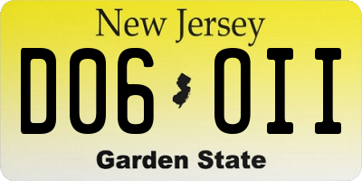NJ license plate D06OII
