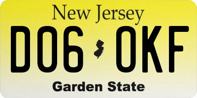 NJ license plate D06OKF