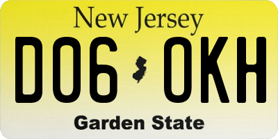 NJ license plate D06OKH