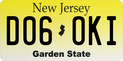 NJ license plate D06OKI