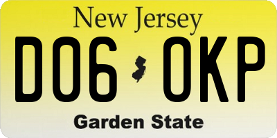 NJ license plate D06OKP