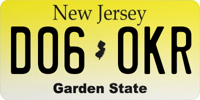 NJ license plate D06OKR