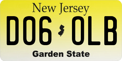 NJ license plate D06OLB
