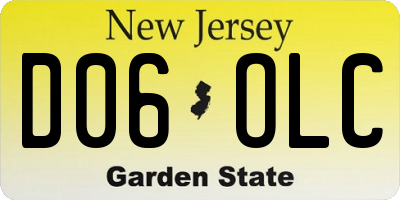 NJ license plate D06OLC