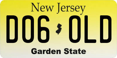 NJ license plate D06OLD