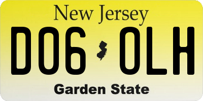 NJ license plate D06OLH