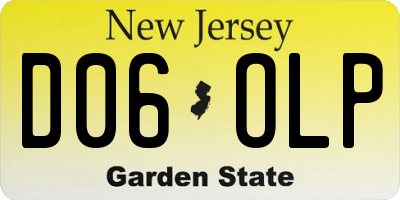 NJ license plate D06OLP