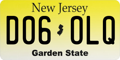 NJ license plate D06OLQ