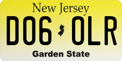 NJ license plate D06OLR