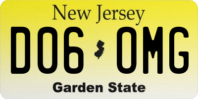 NJ license plate D06OMG