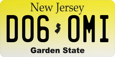 NJ license plate D06OMI