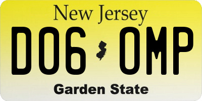 NJ license plate D06OMP