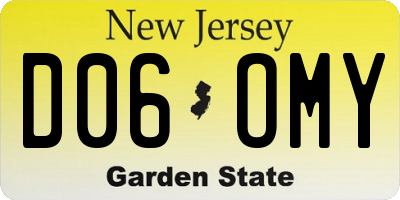NJ license plate D06OMY