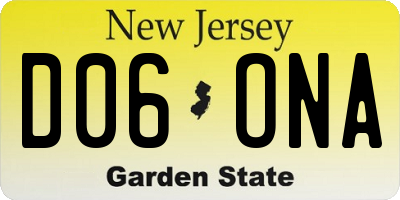 NJ license plate D06ONA