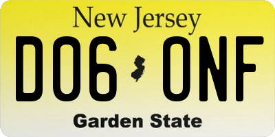 NJ license plate D06ONF
