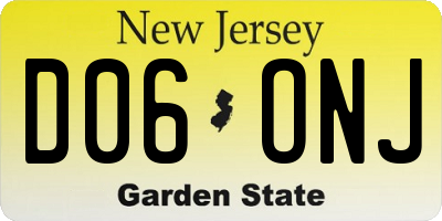 NJ license plate D06ONJ