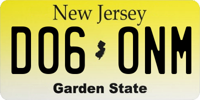 NJ license plate D06ONM