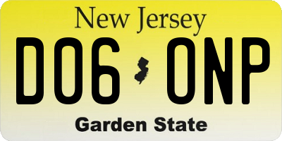 NJ license plate D06ONP