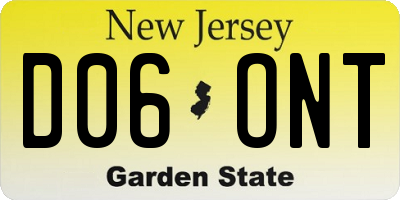 NJ license plate D06ONT