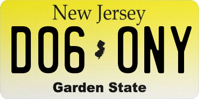 NJ license plate D06ONY