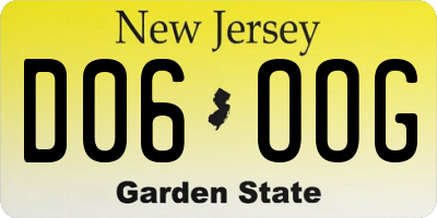 NJ license plate D06OOG