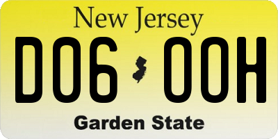 NJ license plate D06OOH