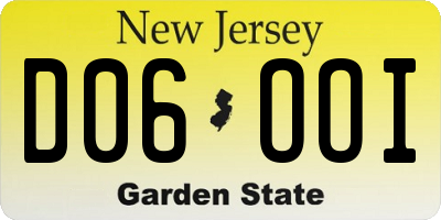 NJ license plate D06OOI