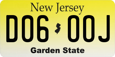 NJ license plate D06OOJ