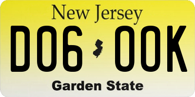 NJ license plate D06OOK