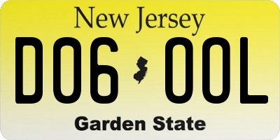 NJ license plate D06OOL