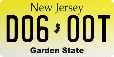 NJ license plate D06OOT