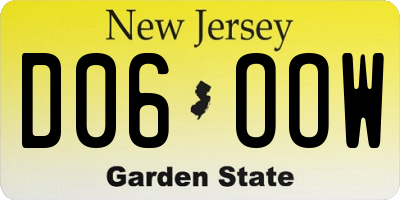 NJ license plate D06OOW