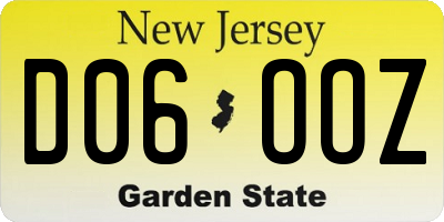 NJ license plate D06OOZ