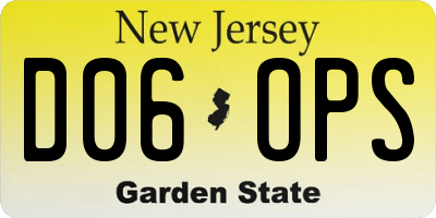 NJ license plate D06OPS