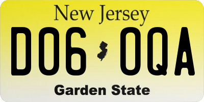 NJ license plate D06OQA