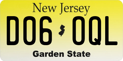 NJ license plate D06OQL